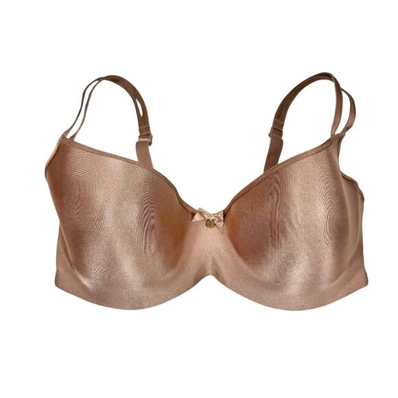 Le Mystere Trisha Bra Sz.34F Nude Satin Underwire Molded Cup Sexy Lingerie Solid - Picture 7 of 10